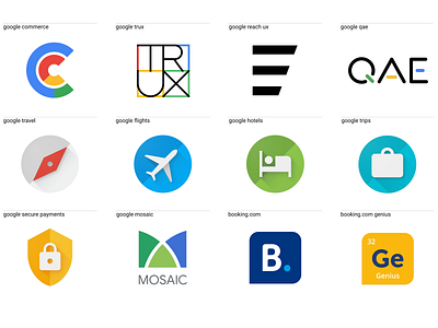 Logo collection I booking.com brand branding design google icon identity logo logos material design travel ui