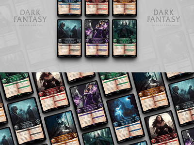 Dark Fantasy Card Game artwork brand identity branding design digital art game interface gaming graphic design illustration illustrator logo typography ui ux vector visual art