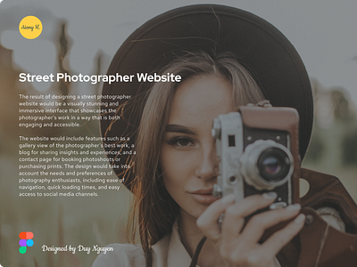 Street Photographer Web Design e commerce ui ux ux ui design web design