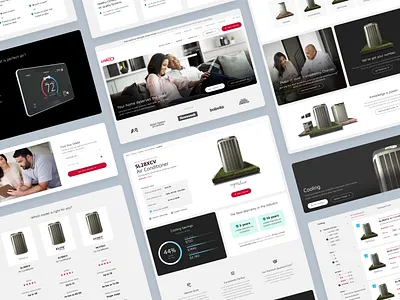 Keep your cool. ac agency air bento button design product red stats studio tiles ui ux website