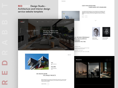 Architecture and Interior design service website landing page branding design typography ui ux