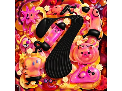 Sweet 7 36days adobe black gumgysweets gummy illustration liquorice muti photoshop sweets type