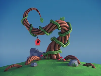 Twisty Tree 3d 3d design animation blender c4d cinema 4d grow lighting mograph motion design motion graphics nature octane render plant render spring tree