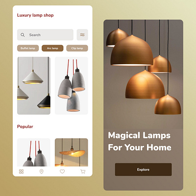 Luxury Lamp Shop Design-UIdesignz app branding dashboard design graphic design illustration logo mobile app design ui ux