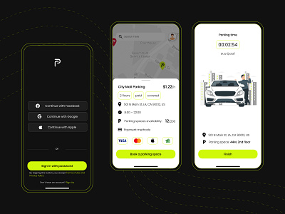 Parking – an iOS mobile app app cars design figma ios logo mobile design parking prototyping typography ui ui design uiux design ux ux design wireframing