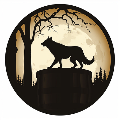 silhouette of a black wolf animal brand branding company design elegant illustration logo vector