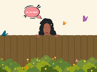 Peeking over the fence illustration. animation design graphic design illustration ui