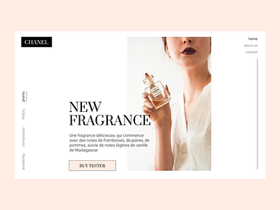 Hero Page Concept | Minimalist branding fragrance graphic design hero page landing landing page perfume promo page promo site ui ux web design