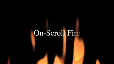 Interactive On-Scroll Fire animation fire flames interactive animation noise scroll animation shader threejs web animation webgl