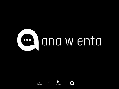 ana w enta I Logo I Mobile app chat icon chat logo graphic design logo minimal logo mobile app logo vector