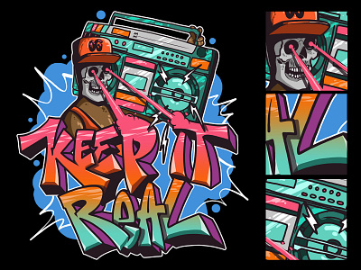 KEEP IT REAL graffiti graffitiart graphic design hiphop illustration music rap rapper tshirt tshirtdesign