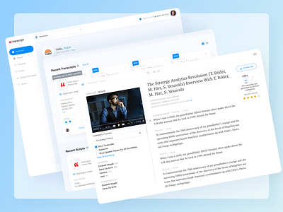 Transcript Associates (Tscripts) dashboard design inspiration portal software transcripts ui ux web app web design website