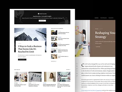 SeniorExecutive.com - Website Design black and white design magazine ui ux