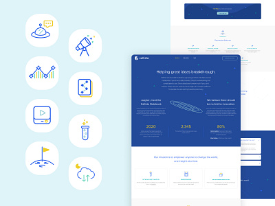 Data Science Website Design callisto data data science icon icon design space web design website design