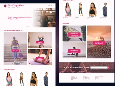 Bliss Yoga Gear branding design figma logo online store ui ux web