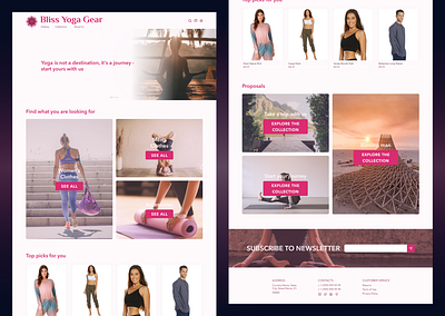 Bliss Yoga Gear branding design figma logo online store ui ux web