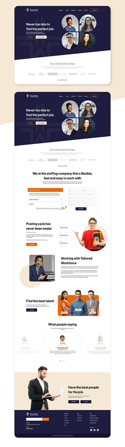 Tailord Workforce Home Page Re-Design design illustration typography ui ux