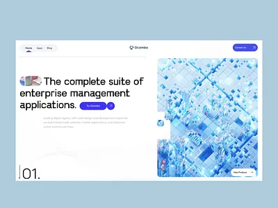 Ocamba website UI UX case study 3d animation app app design app management application company website design dev interface landing page minimal platform ui portfolio product design project design qclay software developmemnt ui ux web design