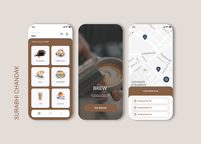 Brew Coffee App app application branding dashboard design graphic design mobile app ui user interface
