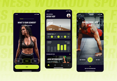 UX/UI Design For The Workout App app branding design fitness sport typography ui ux workout