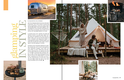 Editorial Layout for Glamping Article creative direction editorial layout graphic design magazine layout