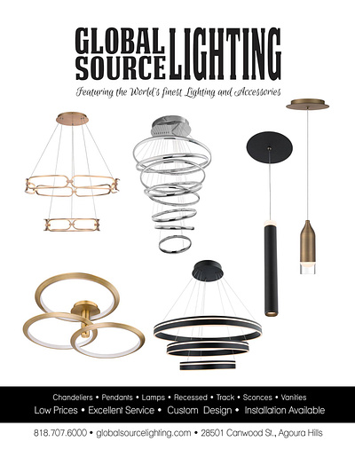 Ad for High-End Lighting Resource advertisement creative direction graphic design magazine layout