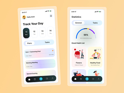 Habit Tracker App Design analytics animation appps daily habit app daily routine app goal habit mobile app productivity progress routine task management todo tracker tracker app tracker app design ui uidesign