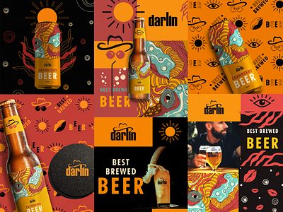 Darlin Drinks / Packaging & Social Media abstract illustration adobe illustrator beer packaging beverage branding brewedbeer design graphic design graphics illustrations packaging packaging design playful procreate social media vibrant