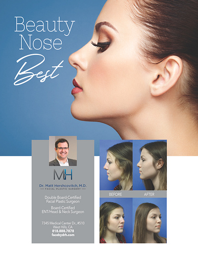 Ad for Plastic Surgeon advertisement branding graphic design magazine layout