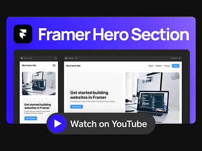 Create a Website Hero Section in Framer | YouTube Tutorial clean design design tutorial digital flat framer framer for beginners framer tutorial framer website hero section how to use framer illustration minimal simple ui ui design web web design tutorial website youtuber