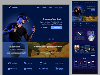 UI/UX Design for VR Web App desktop interface graphic design landing page logo modern design uiux vector design virtual reality vr games vr glasses web app design