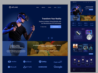 UI/UX Design for VR Web App desktop interface graphic design landing page logo modern design uiux vector design virtual reality vr games vr glasses web app design