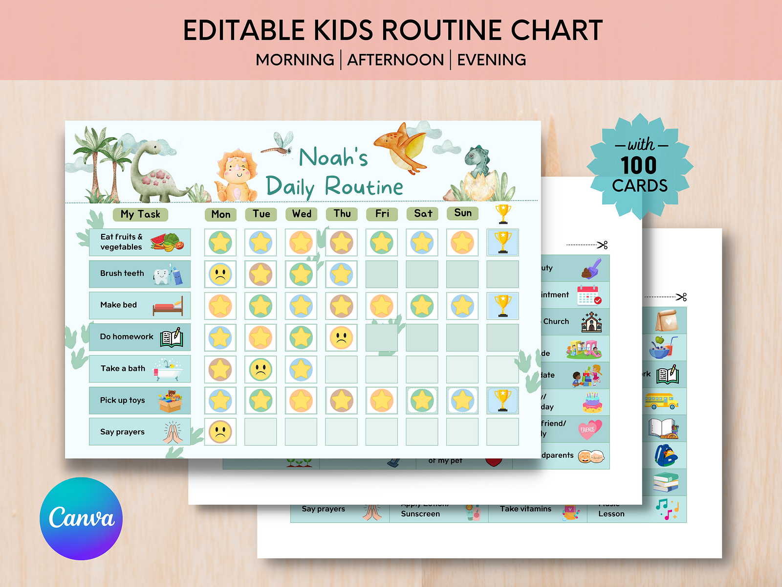 Editable Kids Routine Chart by Deane Furtado on Dribbble