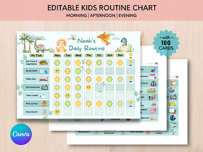 Editable Kids Routine Chart kids kids chart kids routine chart