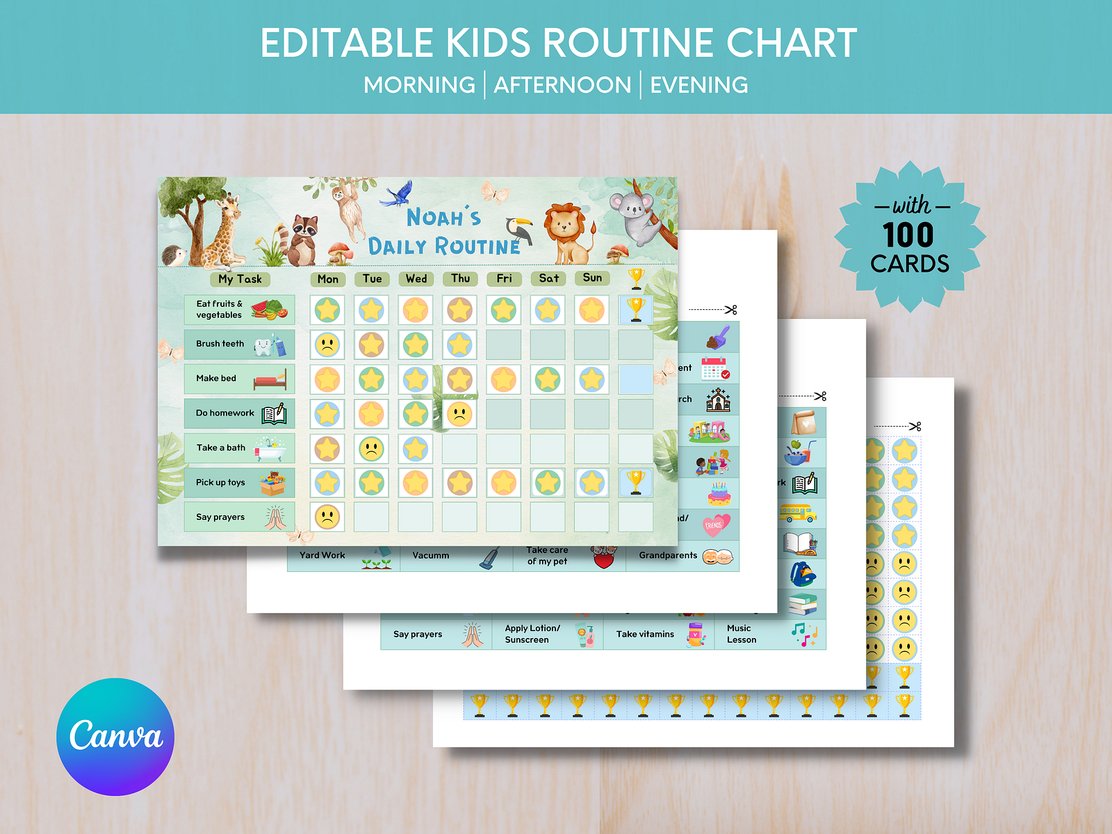 Kids Routine Chart by Deane Furtado on Dribbble