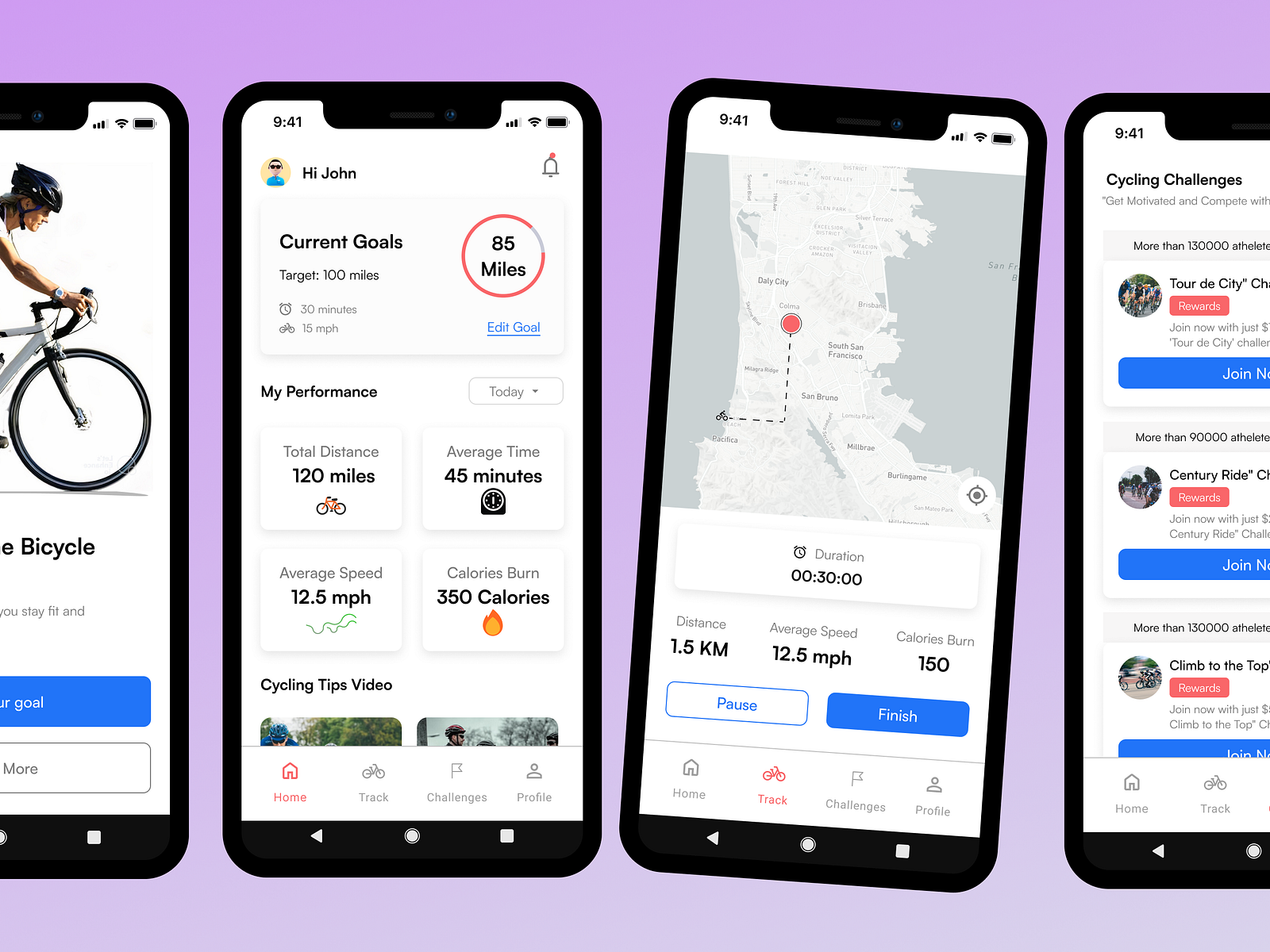 Bicycle Tracker App Design by Shubham Anand on Dribbble