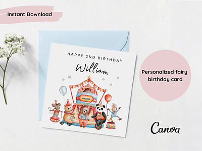 Kids Birthday Card Editable Template birthday card kids