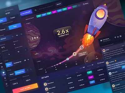 Crash Casino Game betting casino casino game casino ui casino website crash crash game crash ui crypto crypto casino dashboard dashboard ui gambling game design game ui online casino ui design ui kit ux design uxui