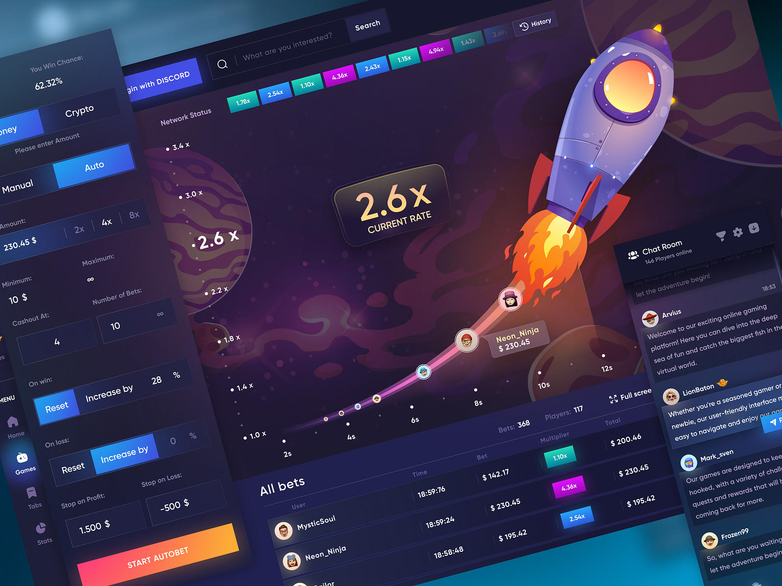 Crash Casino Game by AlexP for Morethan on Dribbble