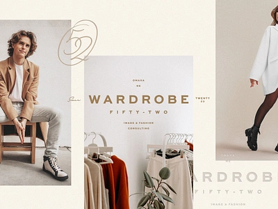 Wardrobe 52 | Brand Exploration bold brand branding class clothes consultant design fashion female feminine high image logo logo design luxury minimal simple style typography wardrobe