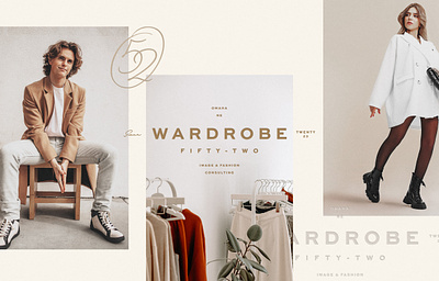 Wardrobe 52 | Brand Exploration bold brand branding class clothes consultant design fashion female feminine high image logo logo design luxury minimal simple style typography wardrobe