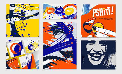 Branding Pshitt! branding colored colors explosive graphic design illustration logo posters typography vector