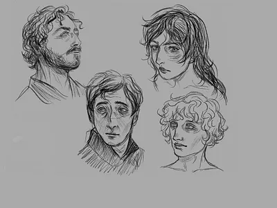 Portrait sketches digital art drawing illustration