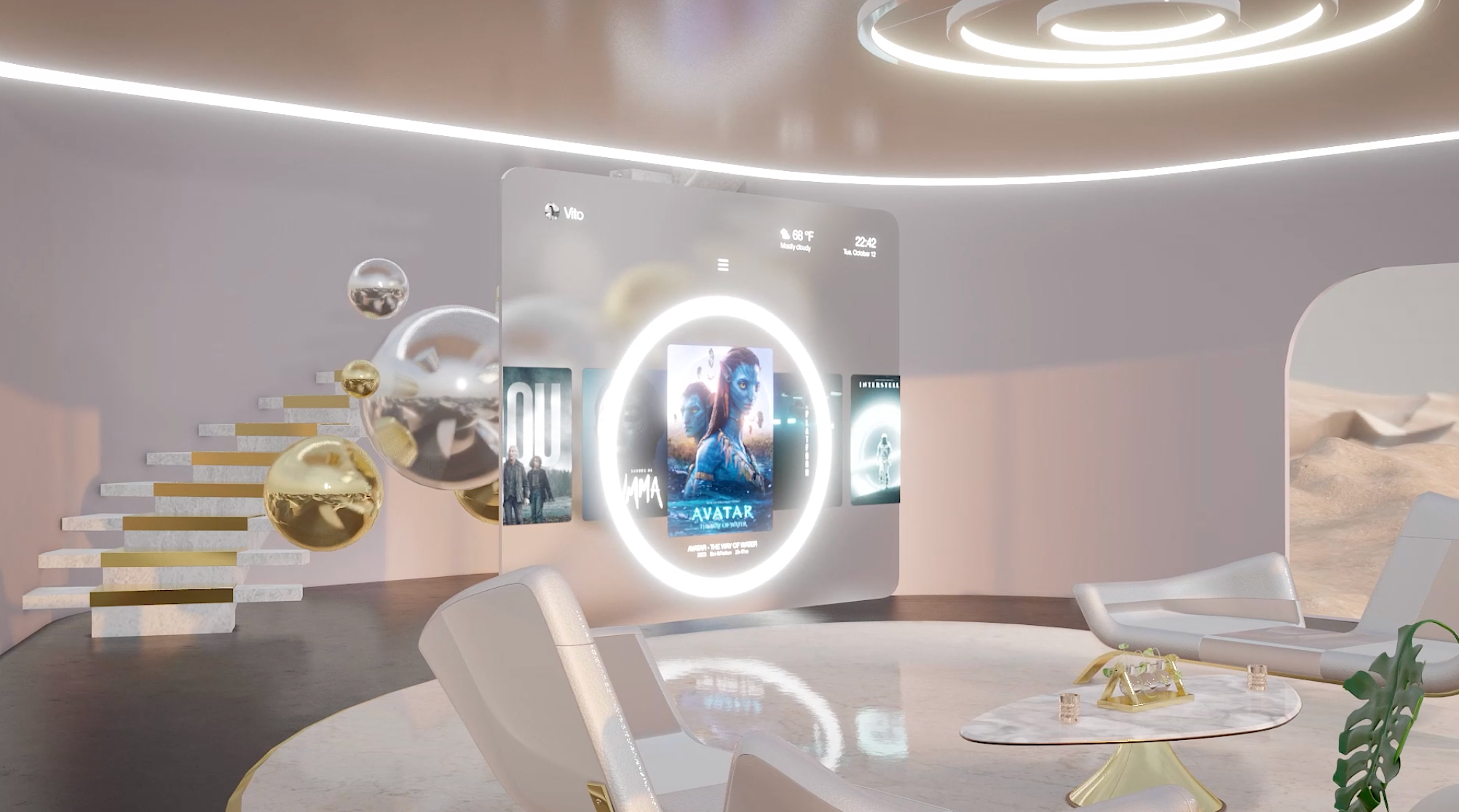 Glass OS - Augmented reality for streaming 3d 3d modeling ai artificial intelligence augmented reality glass os motion graphics product design promo steaming ui ux