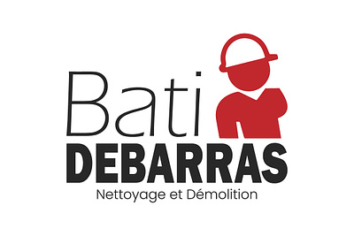 Logo Bati-Debarras : Nettoyage, démolition logo batiment logo design logo démolition batiment logo nettoyage chantier