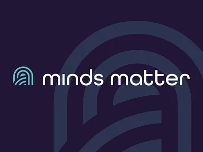 Minds Matter - Logo Design blue brand design branding graphic design health care healthcare icon identity kansas logo logo design logo mark lowercase modern patient purple sans serif