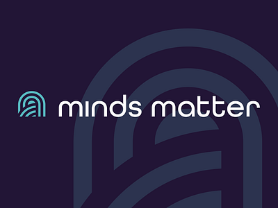 Minds Matter - Logo Design blue brand design branding graphic design health care healthcare icon identity kansas logo logo design logo mark lowercase modern patient purple sans serif
