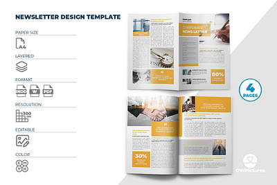 Multipurpose Newsletter Template booklet brochure business corporate design flyer illustration journal leaflet magazine news