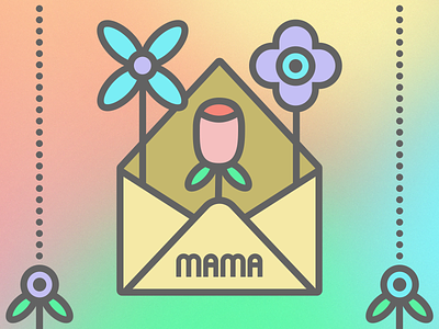 Happy Mother's Day! bold colorful design figma flower gradient graphic graphic design happy illustration mama mother stroke