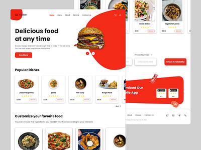 Food Landing Page Website Design design design web designer food food landing page food website design home page food ui uiux user experience design user interface design